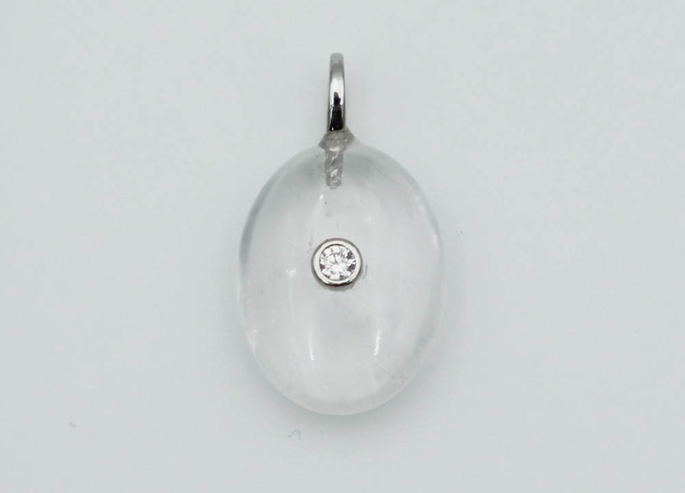 Pendant Oval CZ Clear Quartz