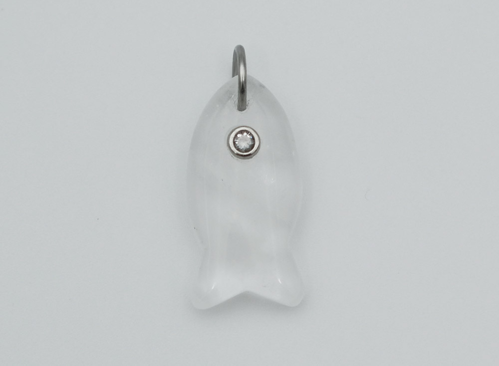 Pendant Fish CZ Clear Quartz