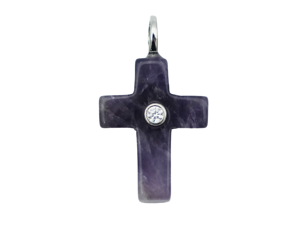 Pendant Cross With CZ Amethyst