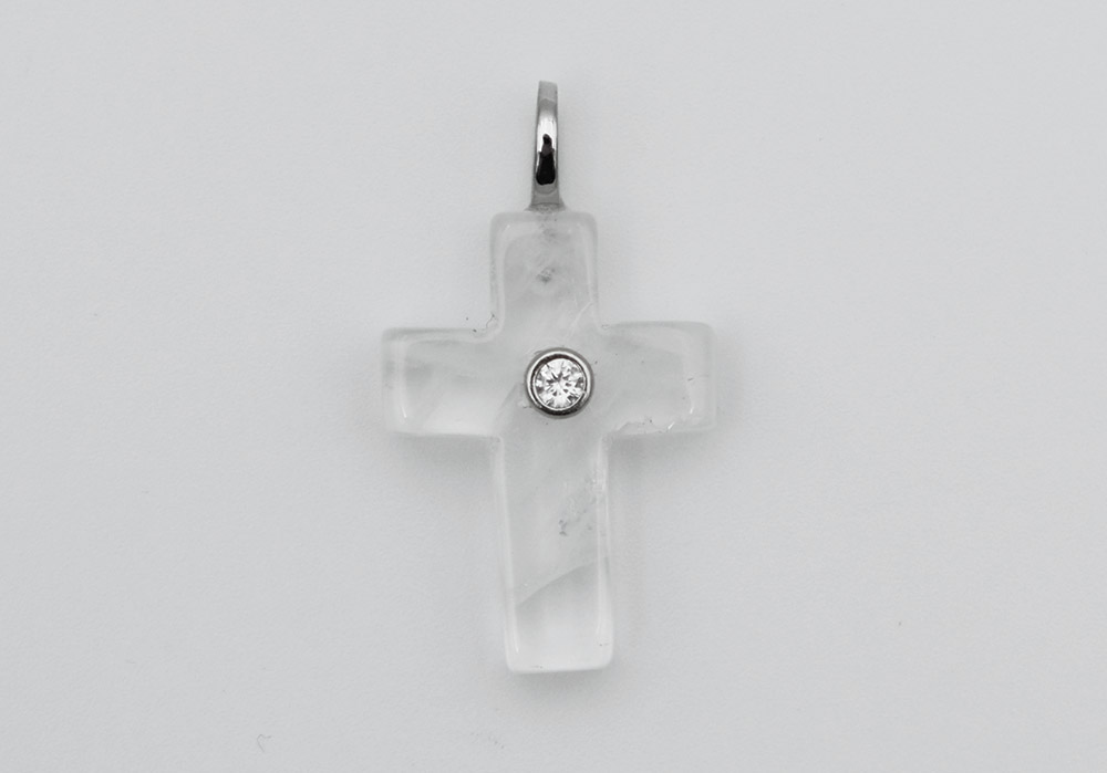 Pendant Cross CZ Clear Quartz