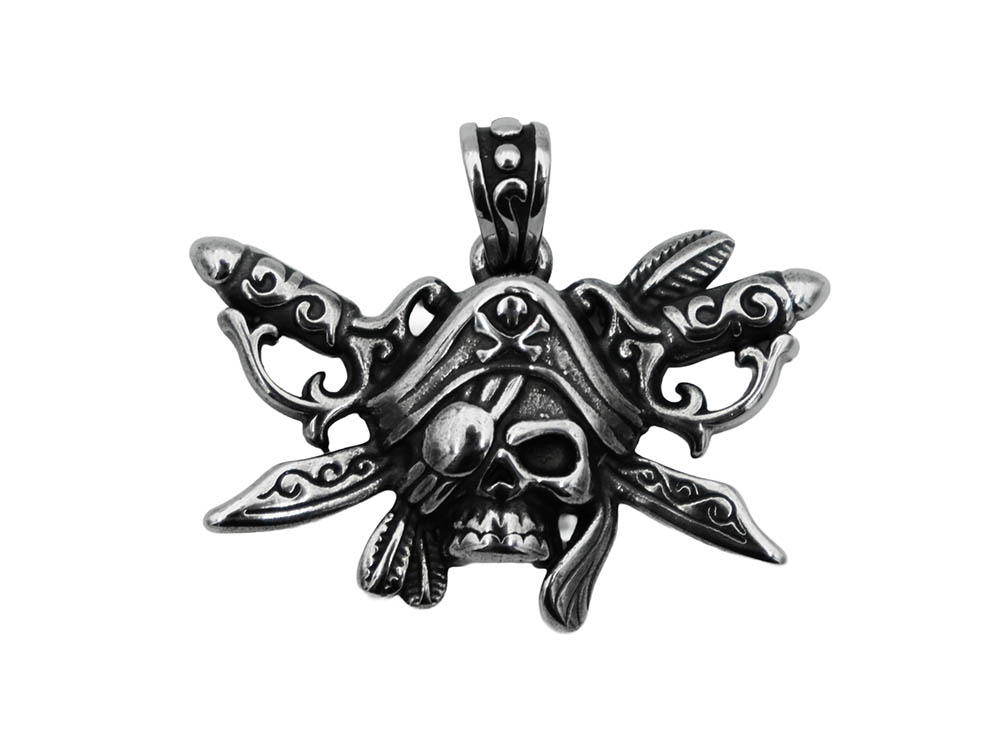 Pendant Steel Skull Pirate