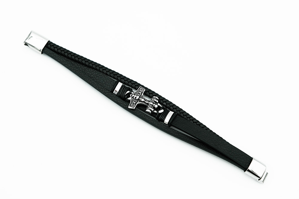 Leather Bracelet Steel Hammer
