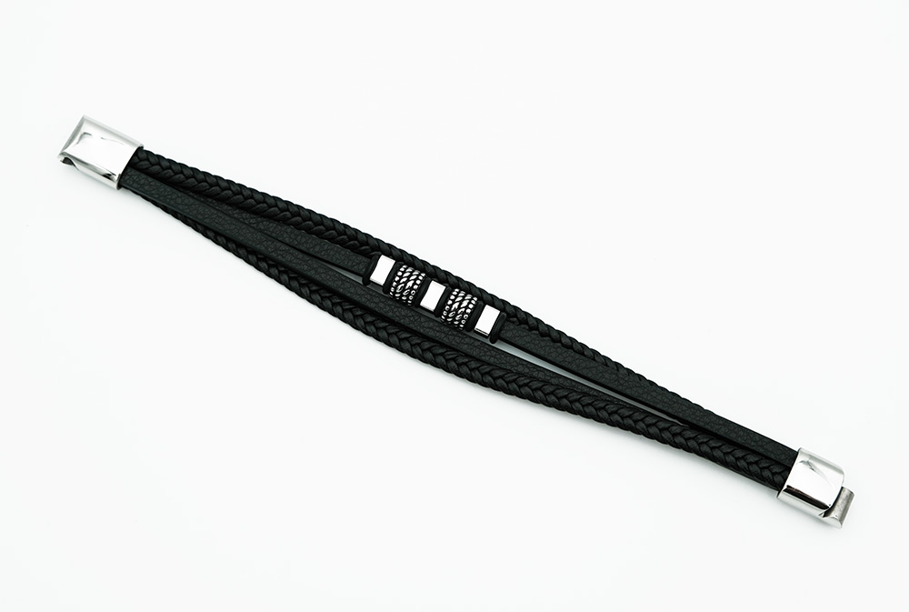 Leather Bracelet With Steel