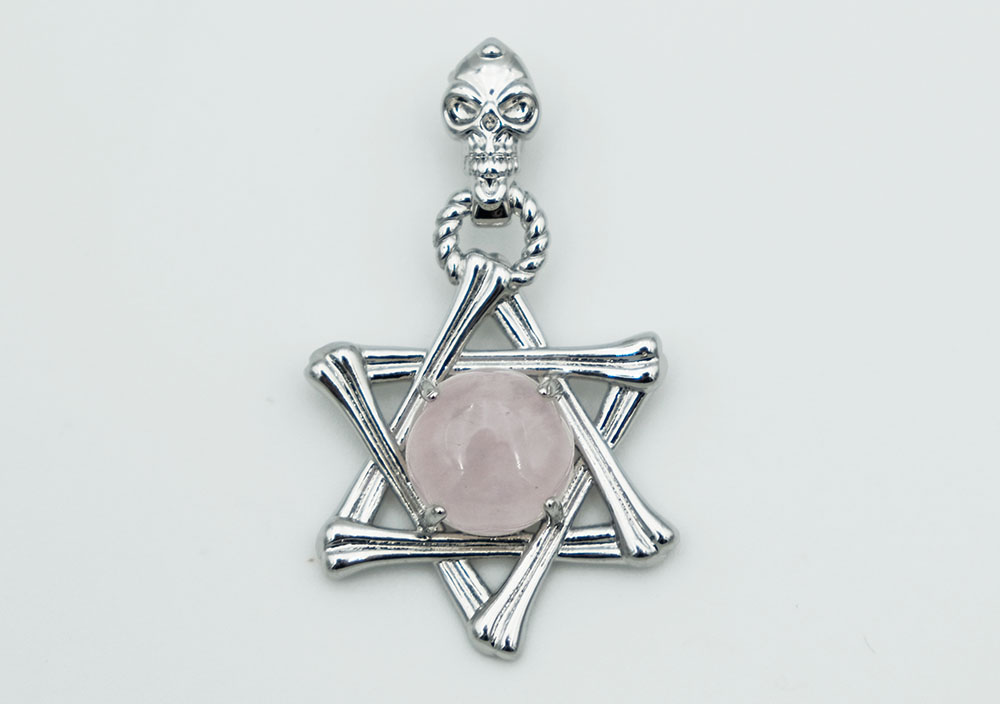 Pendant Hexagram Rose Quartz