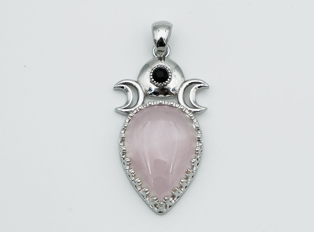 Pendant Triplemoon Rose Quartz