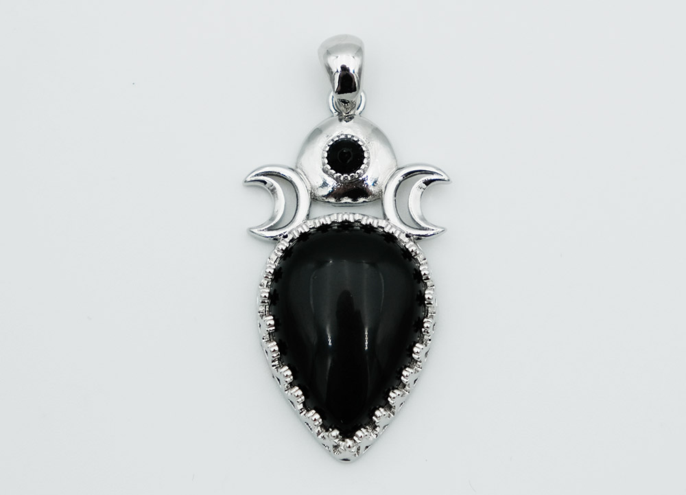 Pendant Triplemoon Obsidian