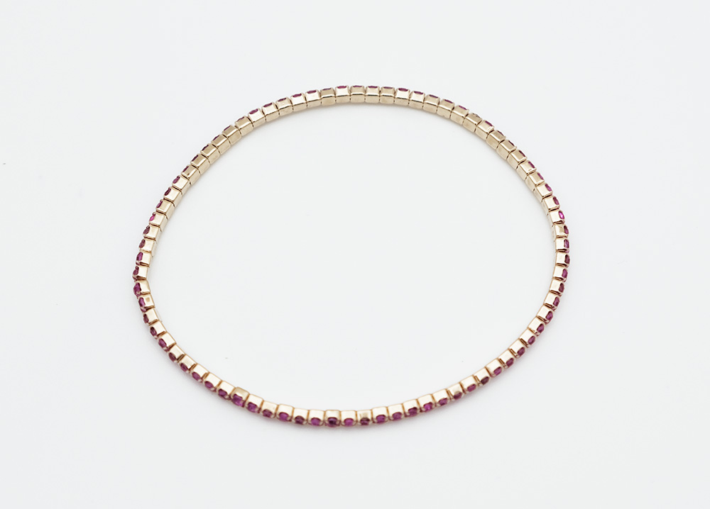 Bracelet Rose Red Rhinestones