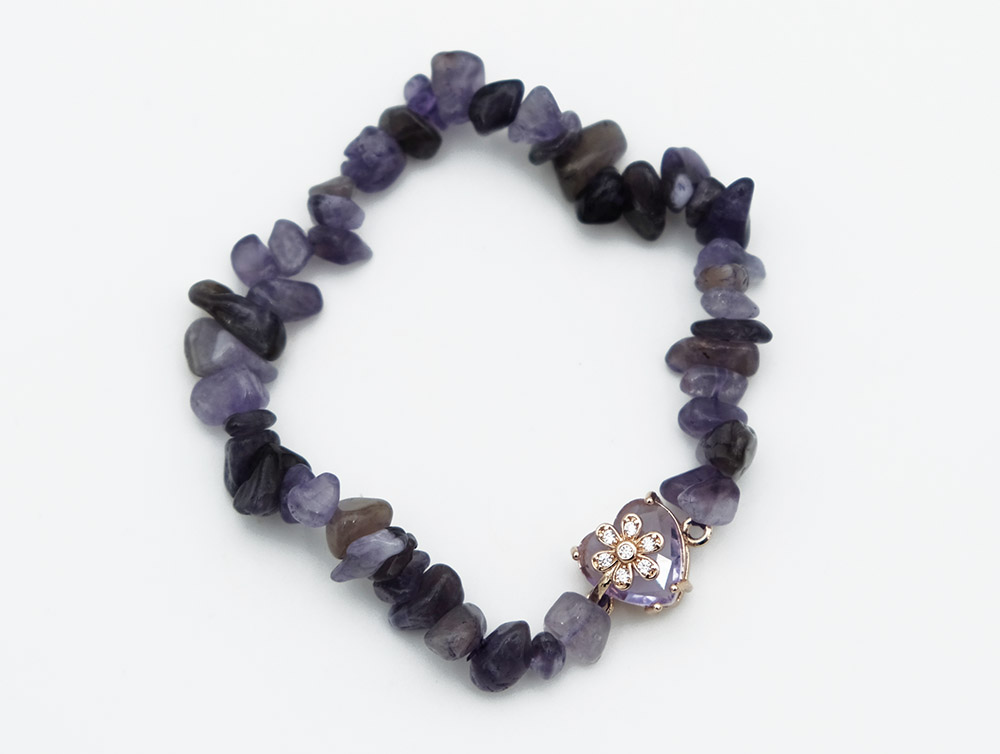 Bracelet Chip Heart Amethyst