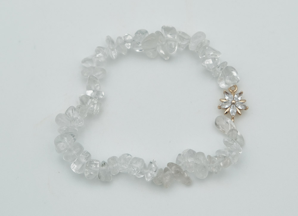 Bracelet Chip Flower Clear Quartz