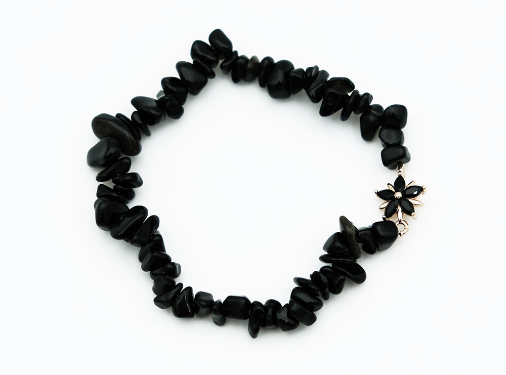 Bracelet Chip Flower Obsidian